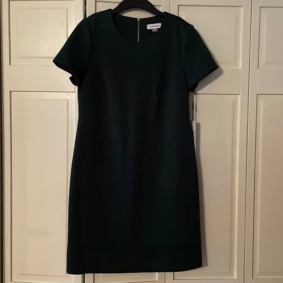 green emerald velvet dress Calvin Klein Womens Jewel Neck Knee Length Midi Dress Green 2 at Amazon  Women's Clothing store